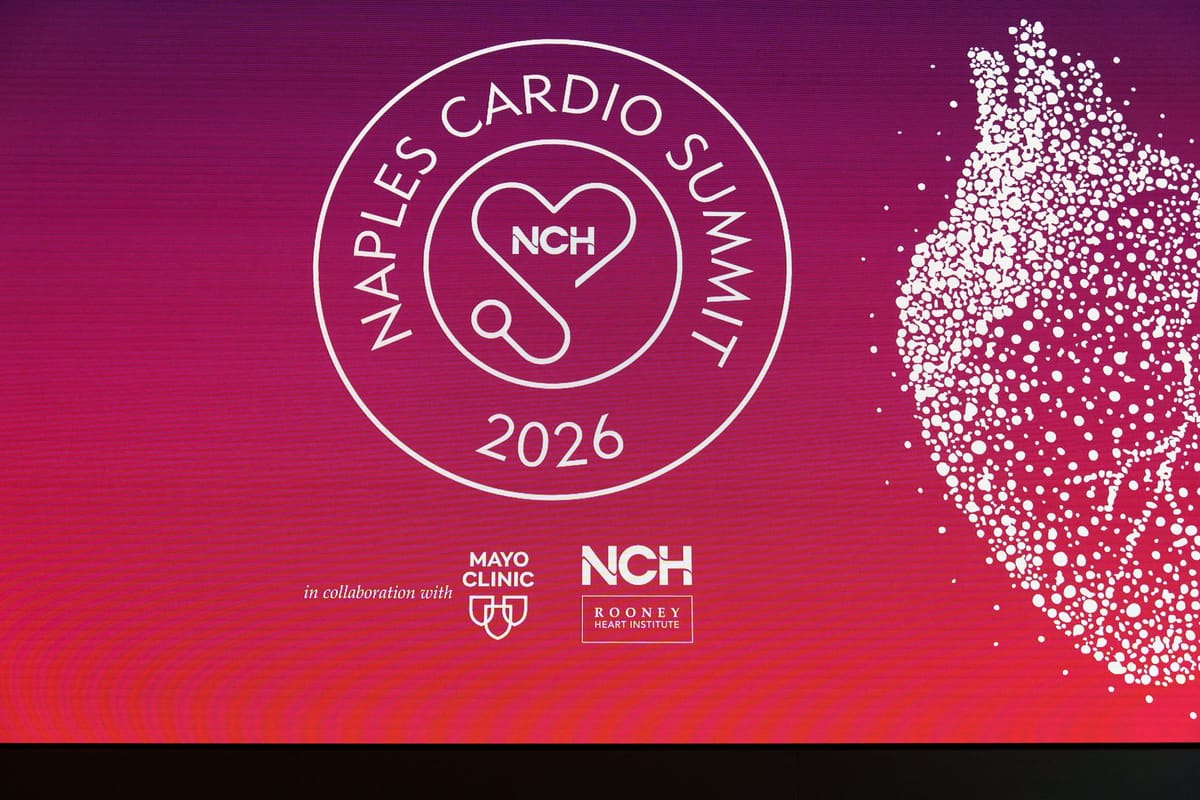 Naples Cardiovascular Summit 2026 event identity displayed on the main screen